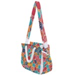 floral and leaves pattern Rope Handles Shoulder Strap Bag