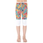 floral and leaves pattern Kids  Capri Leggings 