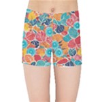 floral and leaves pattern Kids  Sports Shorts