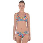 floral and leaves pattern Criss Cross Bikini Set