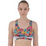 floral and leaves pattern Back Weave Sports Bra