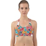 floral and leaves pattern Back Web Sports Bra