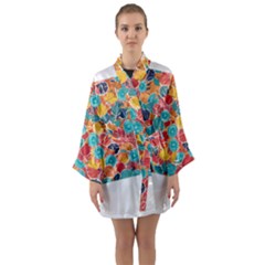 Long Sleeve Satin Kimono 