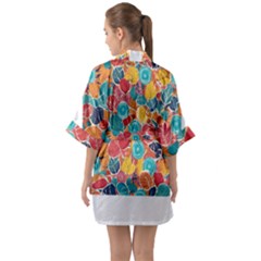 Half Sleeve Satin Kimono  