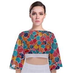 Tie Back Butterfly Sleeve Chiffon Top 