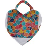 floral and leaves pattern Giant Heart Shaped Tote