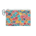 floral and leaves pattern Canvas Cosmetic Bag (Medium)