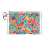 floral and leaves pattern Canvas Cosmetic Bag (Large)