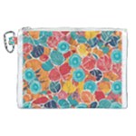 floral and leaves pattern Canvas Cosmetic Bag (XL)