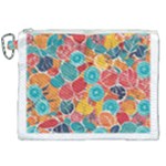 floral and leaves pattern Canvas Cosmetic Bag (XXL)