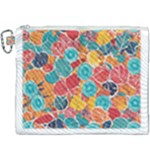 floral and leaves pattern Canvas Cosmetic Bag (XXXL)