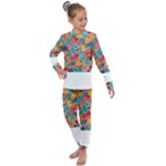 floral and leaves pattern Kids  Long Sleeve Set 