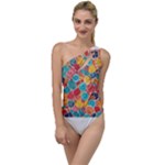 floral and leaves pattern To One Side Swimsuit