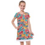 floral and leaves pattern Kids  Cross Web Dress