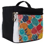 floral and leaves pattern Make Up Travel Bag (Big)