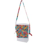 floral and leaves pattern Folding Shoulder Bag