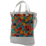 floral and leaves pattern Canvas Messenger Bag