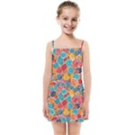 floral and leaves pattern Kids  Summer Sun Dress