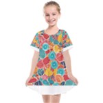 floral and leaves pattern Kids  Smock Dress