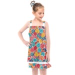 floral and leaves pattern Kids  Overall Dress