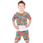 floral and leaves pattern Kids  T-Shirt and Shorts Set