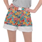 floral and leaves pattern Women s Ripstop Shorts