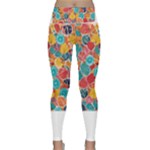 floral and leaves pattern Lightweight Velour Classic Yoga Leggings