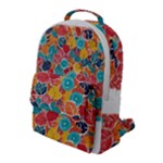 floral and leaves pattern Flap Pocket Backpack (Large)