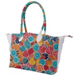 floral and leaves pattern Canvas Shoulder Bag