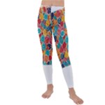 floral and leaves pattern Kids  Lightweight Velour Leggings