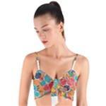 floral and leaves pattern Woven Tie Front Bralet