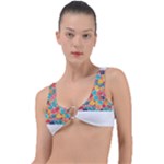 floral and leaves pattern Ring Detail Bikini Top