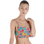 floral and leaves pattern Layered Top Bikini Top 