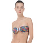 floral and leaves pattern Classic Bandeau Bikini Top 