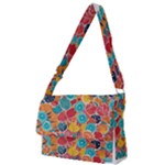 floral and leaves pattern Full Print Messenger Bag (L)