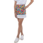 floral and leaves pattern Kids  Tennis Skirt