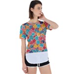 floral and leaves pattern Perpetual Short Sleeve T-Shirt