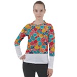 floral and leaves pattern Women s Pique Long Sleeve T-Shirt