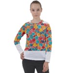 floral and leaves pattern Women s Long Sleeve Raglan T-Shirt