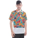 floral and leaves pattern Men s Polo T-Shirt