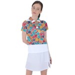 floral and leaves pattern Women s Polo T-Shirt