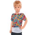 floral and leaves pattern Kids  Polo T-Shirt