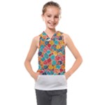 floral and leaves pattern Kids  Sleeveless Hoodie