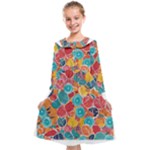 floral and leaves pattern Kids  Midi Sailor Dress