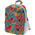 floral and leaves pattern Zip Up Backpack