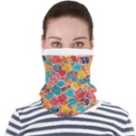 floral and leaves pattern Face Seamless Bandana (Adult)