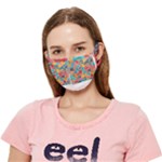 floral and leaves pattern Crease Cloth Face Mask (Adult)