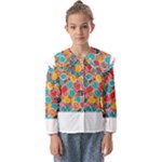 floral and leaves pattern Kids  Peter Pan Collar Blouse