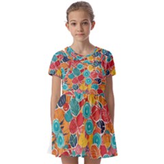 Kids  Short Sleeve Pinafore Style Dress 