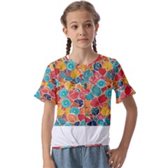 Kids  Cuff Sleeve Scrunch Bottom T-Shirt 